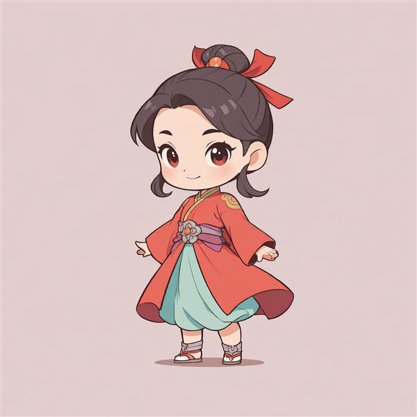 طرح گرافیکی باکیفیت مولان در لباس تاریخی با شلوار سنتی برای تابلو دکوراتیو