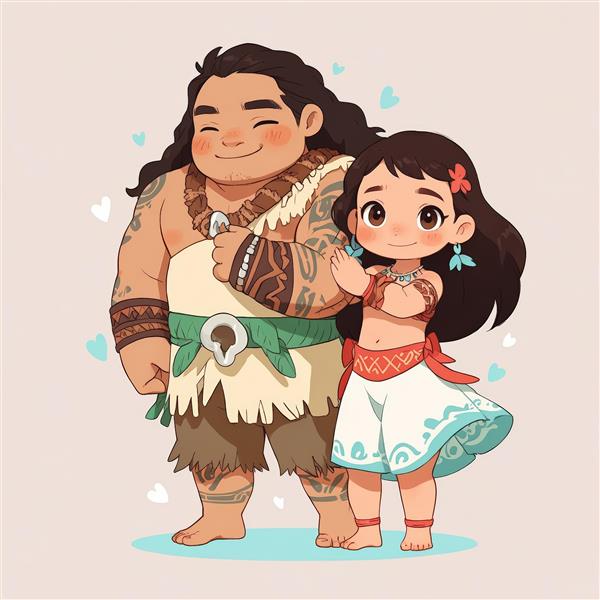 طرح گرافیکی موآنا و مائوئی برای چاپ روی بوم و محصولات هنری باکیفیت