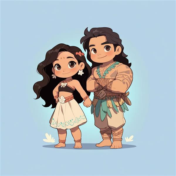 تصویر اورجینال موآنا و مائوئی در ساحل با کیفیت بالا برای چاپ دکوراتیو