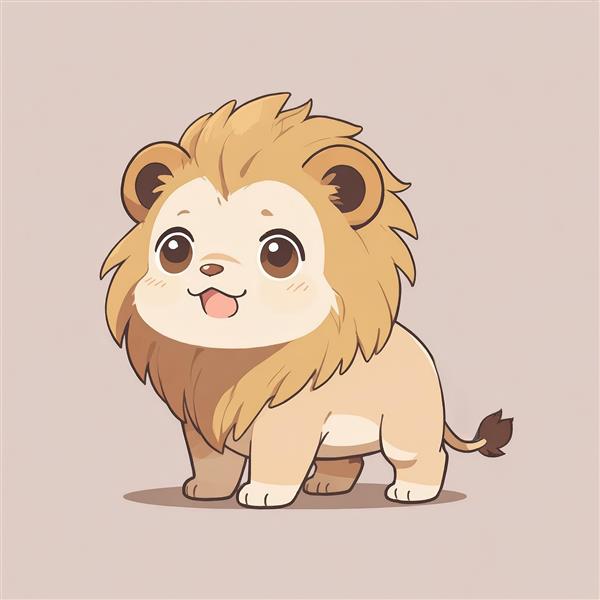 طرح گرافیکی بچه شیر با نمای نیم‌رخ و یال آشفته (مناسب برای الگوهای پارچه)