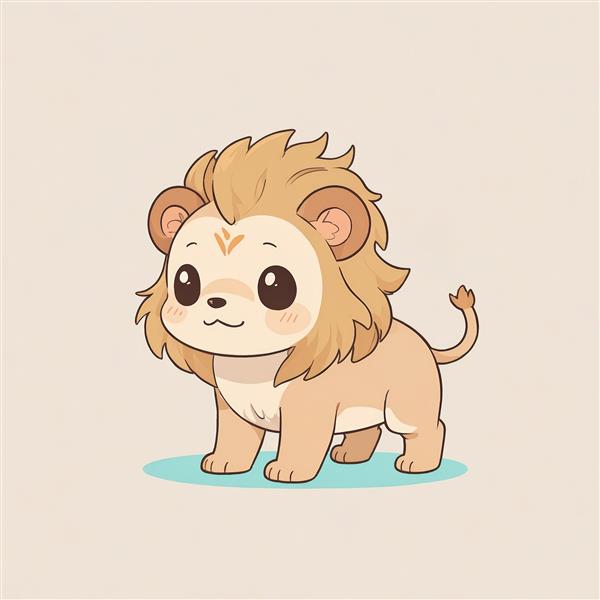 طرح گرافیکی بچه شیر با نمای نیم رخ و جزئیات یال و بدن (کیفیت بالا)