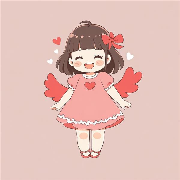 طرح دکوراتیو فرشته چیبی کوچک بالدار