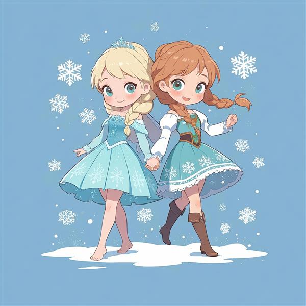 پوستر دو خواهر السا و آنا چیبی شاد