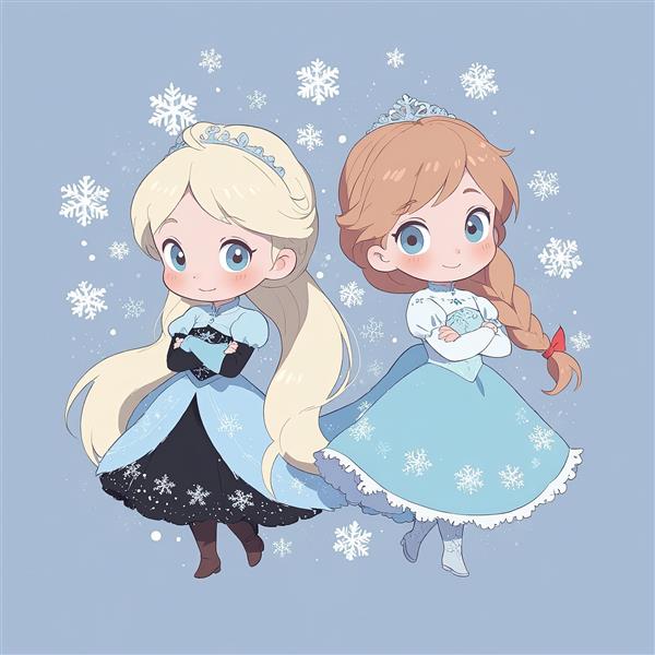 عکس باکیفیت السا و آنا با لباس تیره و روشن