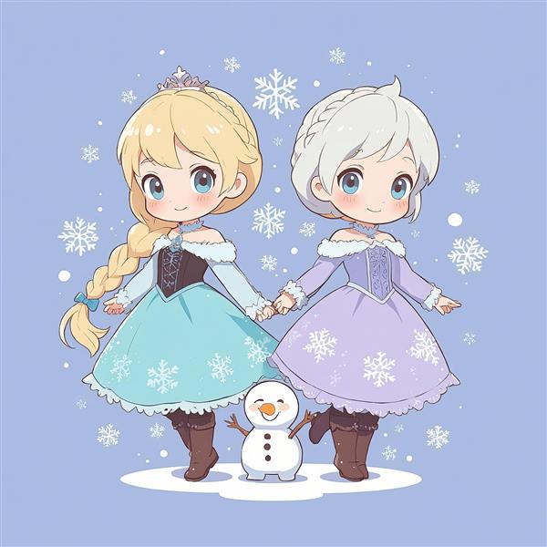 تابلو السا و دوست چیبی همراه اولاف برفی