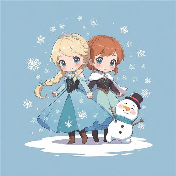 پوستر فانتزی السا آنا و اولاف فروزن