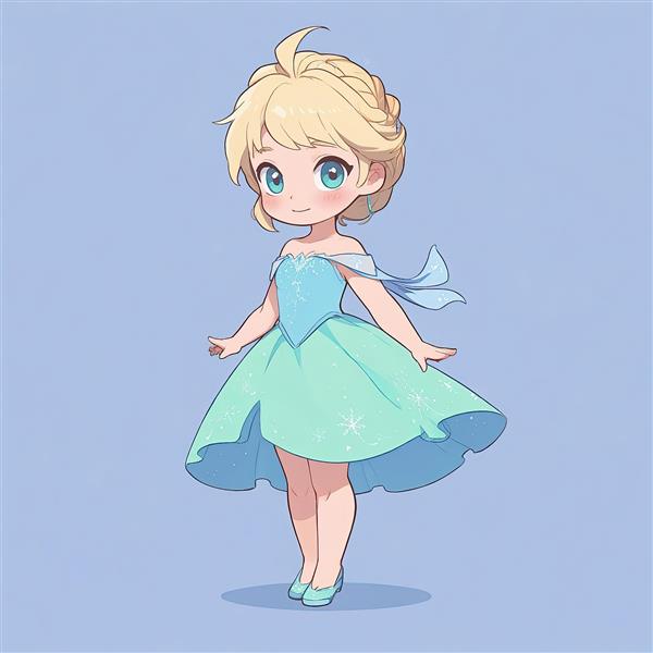 پوستر السا فروزن با لباس مجلسی آبی