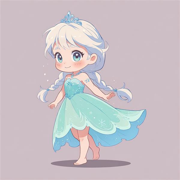 طرح تابلو السا ملکه برفی با موی سفید