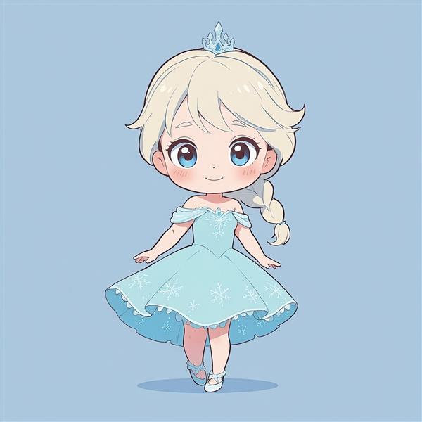 طرح وکتور السا چیبی در حال راه رفتن انیمیشن فروزن