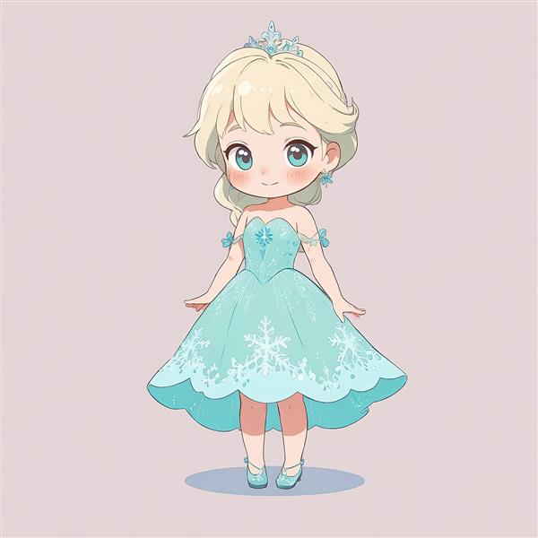 طرح گرافیکی السا چیبی فروزن با پس زمینه صورتی