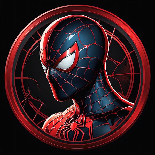 پرتره جانبی مایلز مورالز در قاب تیره، طرح باکیفیت اسپایدرمن سیاه برای تابلو مدرن