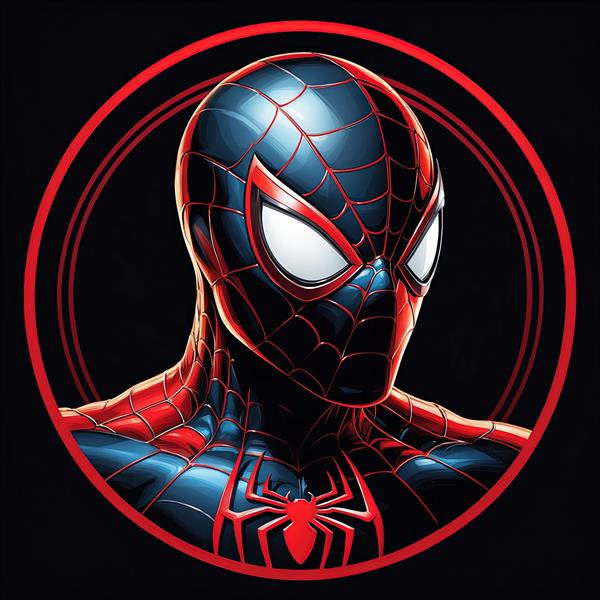 پرتره مایلز مورالز با قاب و پس‌زمینه سیاه، طرح سه‌بعدی و با ایمپرشن بالا