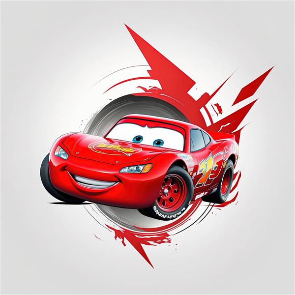 طرح لایتنینگ مک‌کوئین با پاشش رنگ قرمز و قاب شارپ مسابقه‌ای