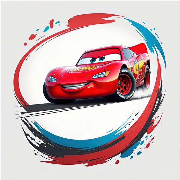 عکس اکشن مک‌کوئین با چرخش سرعت و فریم رنگی قرمز و آبی