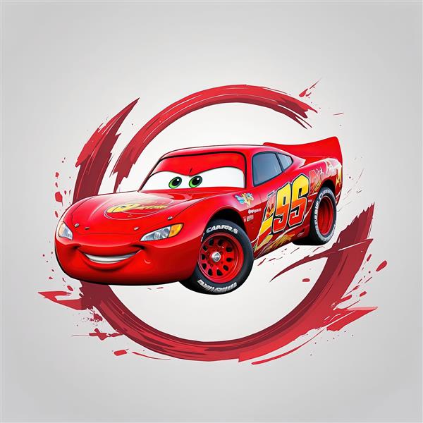 تصویر باکیفیت مک‌کوئین قرمز شماره 95 با قاب هنری موجی