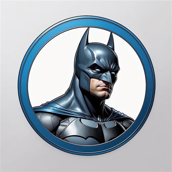 آواتار بتمن شوالیه تاریکی با لباس خاکستری در دایره آبی (تصویر اورجینال)