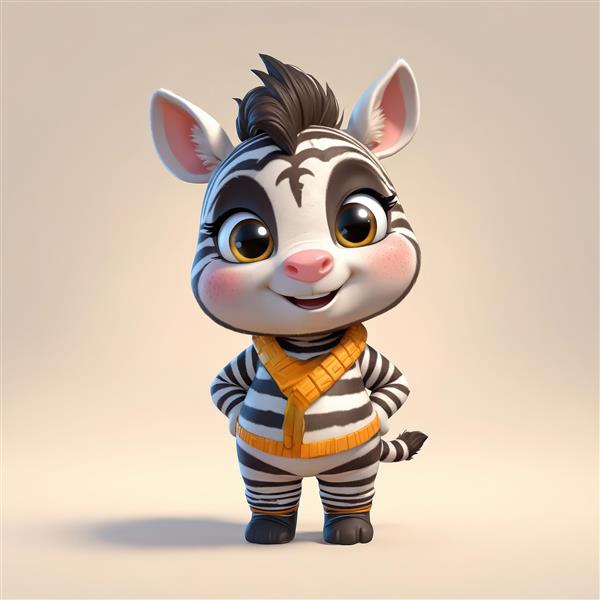 طرح بچه گورخر با جلیقه نارنجی راه راه