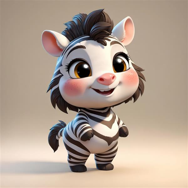 عکس بچه گورخر بامزه با گونه های صورتی