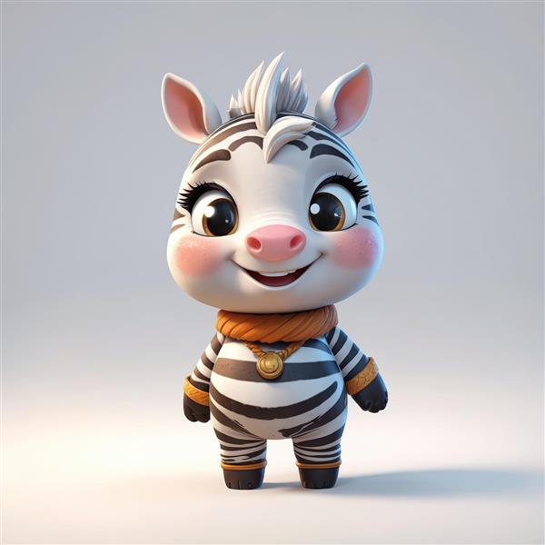 طرح چاپی بچه گورخر با شالگردن نارنجی