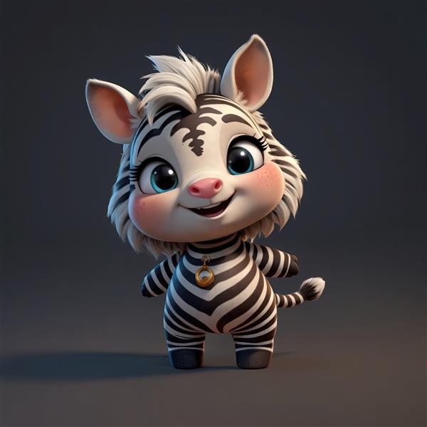 عکس هنری بچه گورخر با گردنبند آویز دار