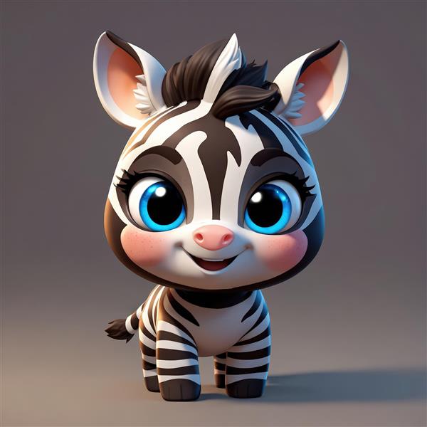 عکس بچه گورخر کارتونی با چشمان آبی