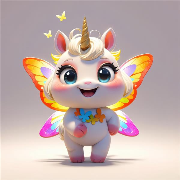 عکس بچه یونیکورن ناز با گردنبند گل