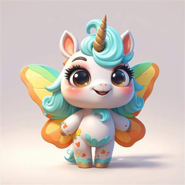 عکس باکیفیت یونیکورن کوچولو با موی فیروزه ای