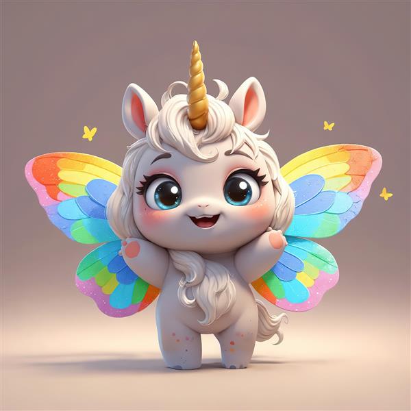 عکس بچه یونیکورن بازیگوش در حال چشمک زدن