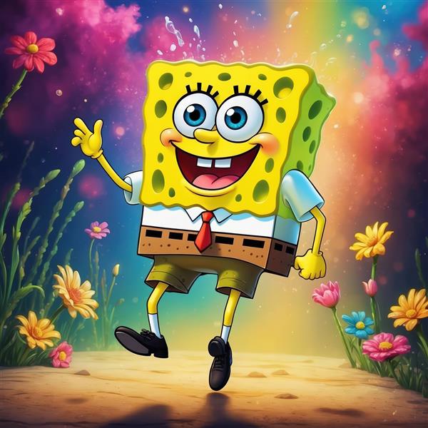 باب اسفنجی در میان فضای تابستانی، طرح استودیویی با تم گل و میوه آناناس