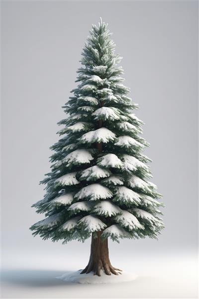 تصویر اورجینال درخت کاج کریسمس پر از برف برای دکوراسیون زمستانی و شب یلدا