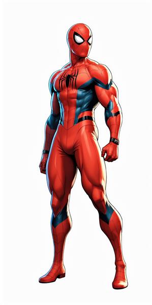 وکتور مرد عنکبوتی قدرتمند با استایل عضلانی و کمربند، مناسب چاپ عریض