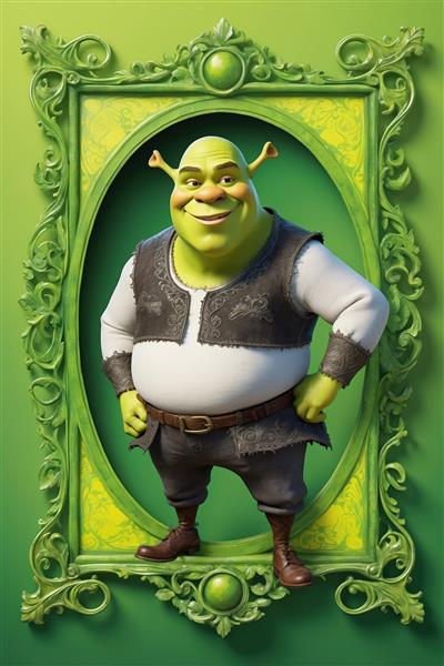 تصویر باکیفیت شرک تمام قد با لباس سنتی در قاب بیضی کلاسیک