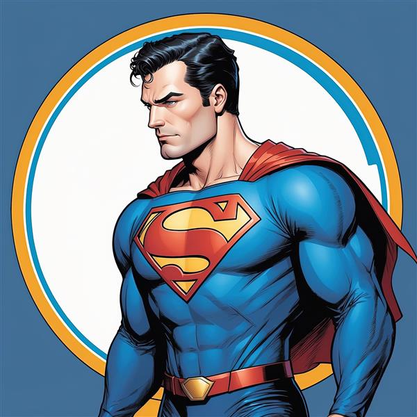 عکس پروفایل مینیمال سوپرمن با پس زمینه سفید و خطوط تمیز برای شبکه‌های اجتماعی