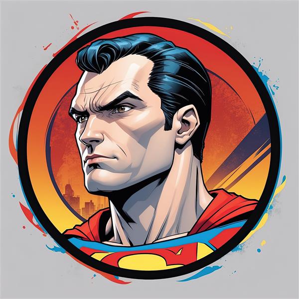 تصویر هنری چهره سوپرمن با نورپردازی گرم و غروب مناسب دکوراسیون داخلی