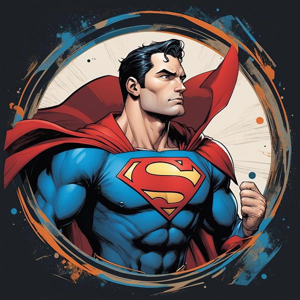تصویر اکشن سوپرمن با استایل گرانج برای پوستر اتاق پسرانه