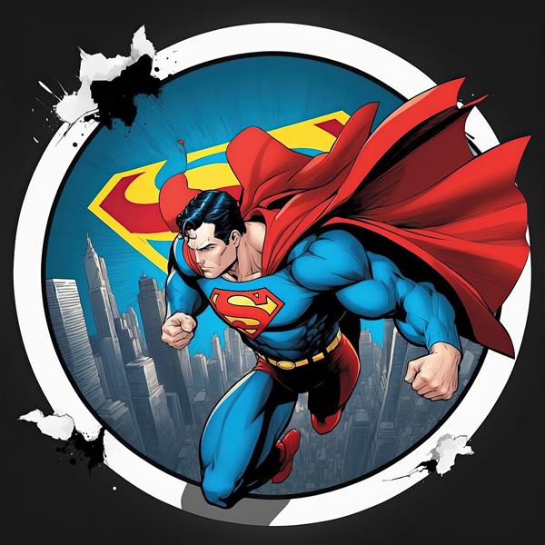 تصویر سه بعدی سوپرمن در حال پرواز و شکستن دیوار مناسب پوستر دیواری اتاق کودک