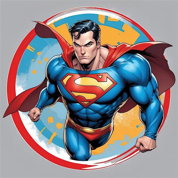 پوستر اکشن و جذاب سوپرمن در حال پرواز با عضلات برجسته برای دکوراسیون اتاق خواب پسرانه