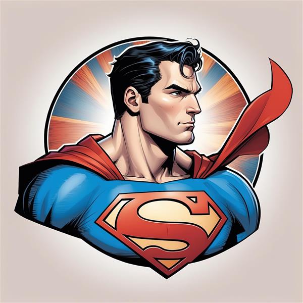 پوستر قهرمانی سوپرمن با کیفیت بالا و پس زمینه نورانی برای اتاق گیمینگ پسرانه