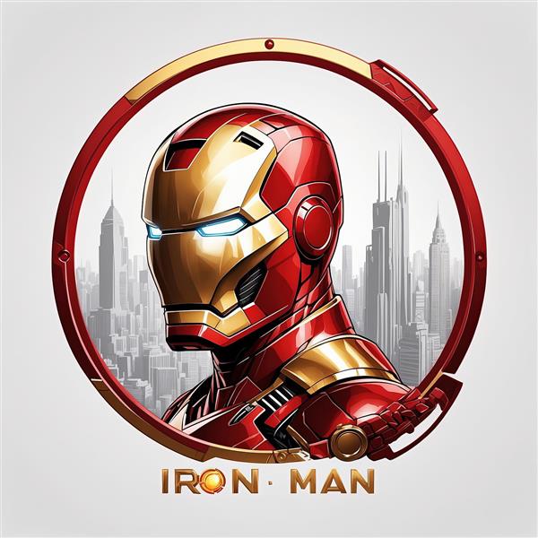 پوستر اورجینال مرد آهنی همراه با نوشته انگلیسی طلایی مناسب جلد دفتر و لوازم تحریر