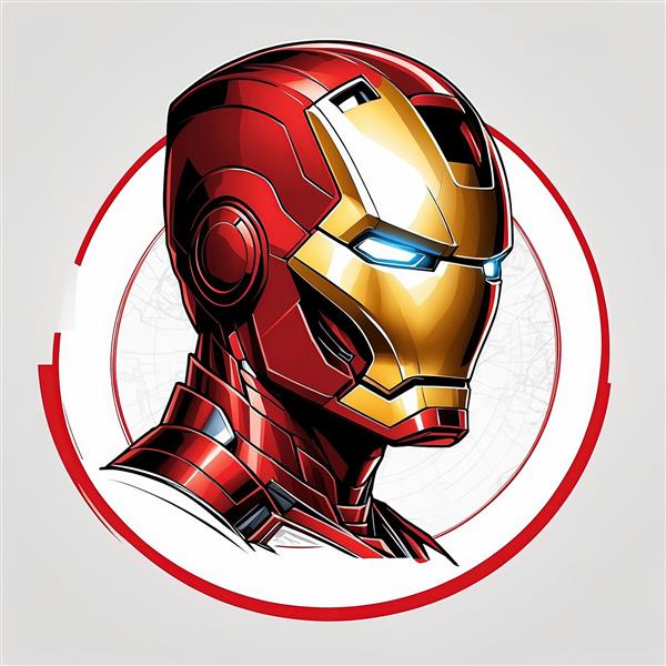 تصویر پروفایل هنری سر مرد آهنی با خطوط فنی و تکنولوژیک مناسب دکوراسیون مدرن