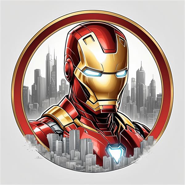 عکس بسیار با کیفیت مرد آهنی با جزئیات دقیق زره برای چاپ کاغذ دیواری و پوستر عریض