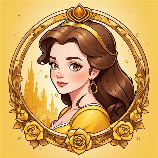 عکس کارتونی و فانتزی پرنسس بل و قلعه رویایی مناسب پوستر دیواری اتاق کودک