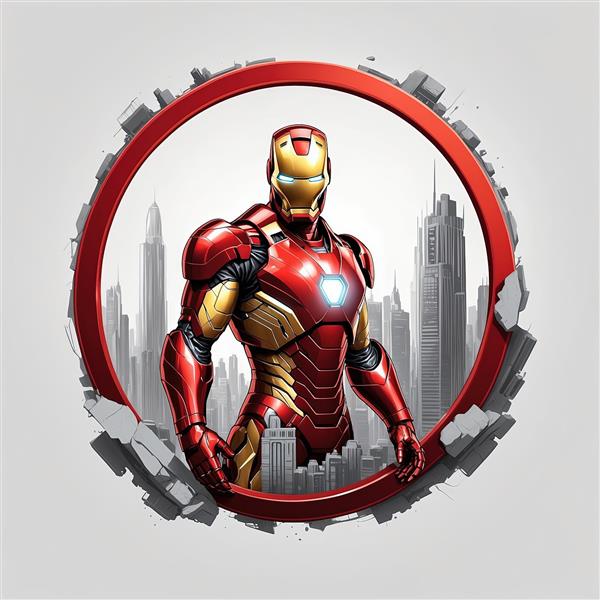 تصویر اورجینال مرد آهنی انتقام جویان در قاب دایره ای برای چاپ پوستر اتاق پسرانه