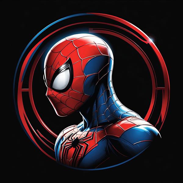 پوستر مرد عنکبوتی طرح سایه‌روشن و برجسته با پس‌زمینه تیره