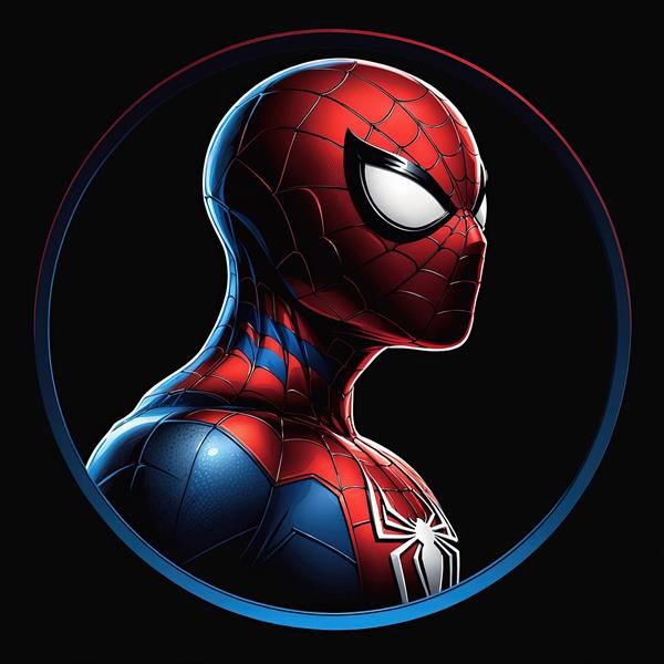 طرح پروفایل مرد عنکبوتی کلاسیک (قرمز و آبی) با بک‌گراند مشکی