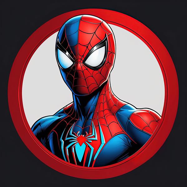 آواتار مرد عنکبوتی دو رنگ (قرمز و آبی) با آرم عنکبوت آبی در مرکز