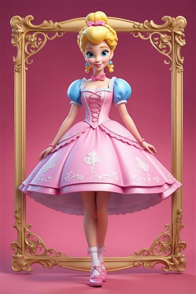 جسی در لباس صورتی (پرتره با کیفیت بالا)