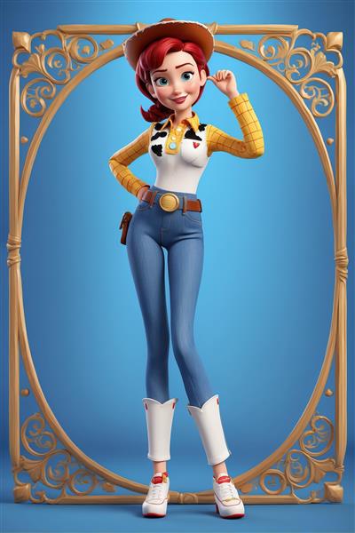 پوستر جسی با کتانی و قاب طلایی (عکس استودیویی با وضوح بالا برای دکوراسیون اتاق کودک و نوجوان)