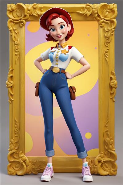 تابلو جسی در قاب طلایی با کفش اسپرت (طرح فانتزی و با وضوح عالی برای دکوراسیون خاص)