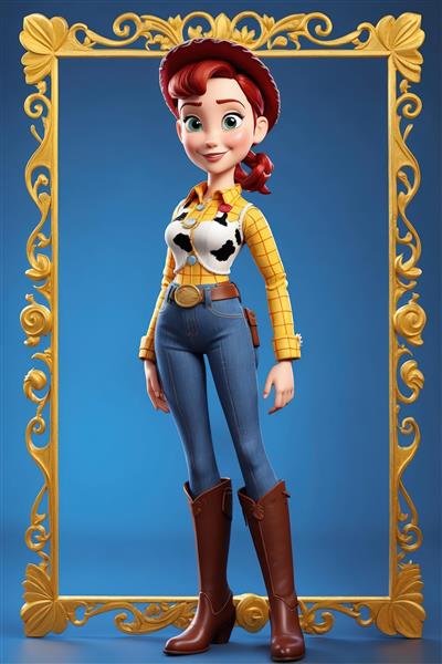 تصویر باکیفیت جسی کابوی تمام قد (عکس استودیویی با جزئیات بالا برای چاپ دکوراتیو)